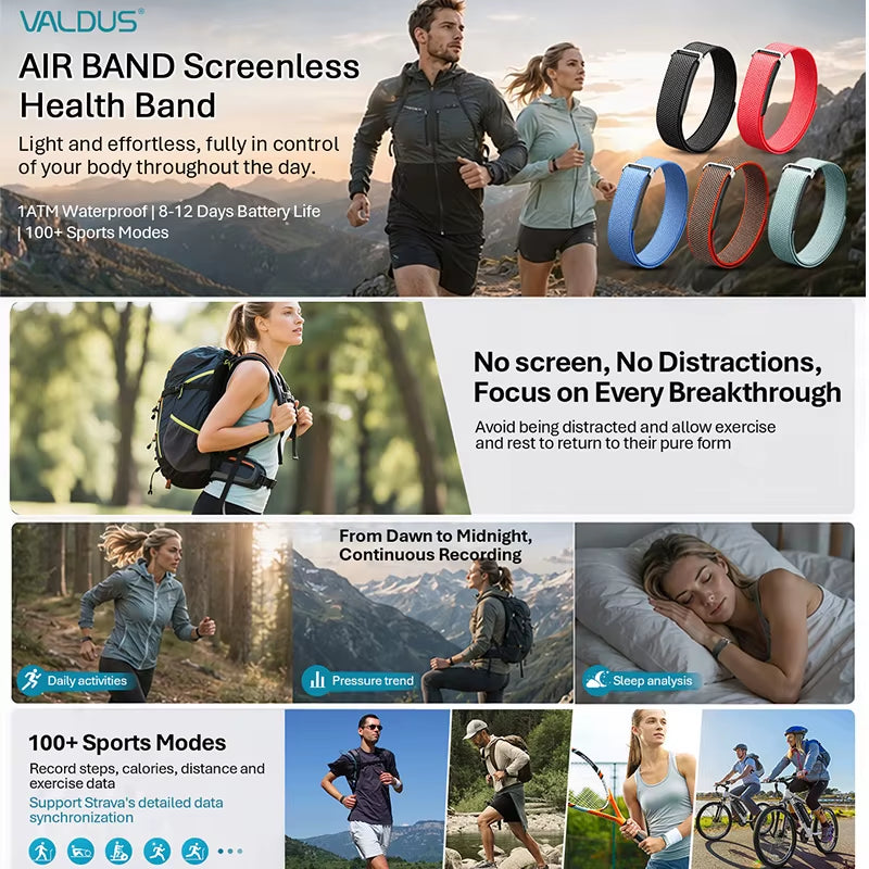 Air Band Smart Bracelet Man Woman Heart Rate Blood Pressure Sleep Calorie Fitness Tracker Waterproof NFC New Smartwatch