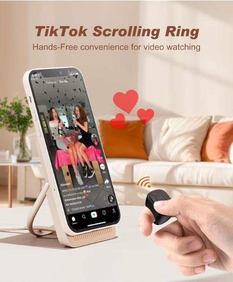TikTok scrolling ring remote control lifestyle image